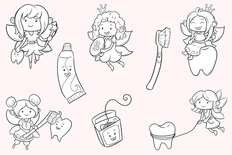 Cute Tooth Fairy Clip Art Tooth Fairy Clipart Kids Dentist - Etsy