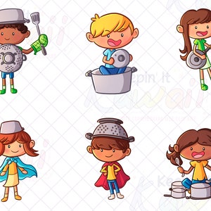 Pretend Play Kids Clip Art, Imagination Clipart, Cute Pretend Play Education Clipart image 3