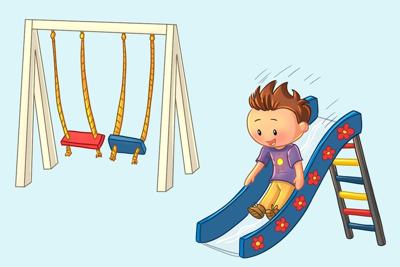 The girl got stuck on the playground
