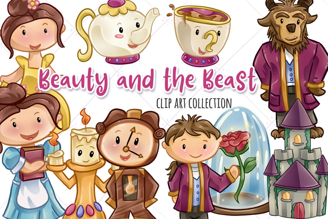 Comment Dessiner La Belle Et La Bête En Kawaii Clipart La Belle et la Bête La Belle et la Bête Kawaii - Etsy Canada