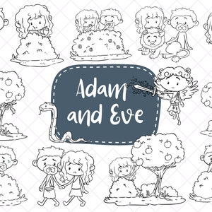 Adam and Eve Clip Art, Bible Story Clipart, Biblical Clip Art, Religious Clipart Collection