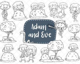 Adam and Eve Clip Art, Bible Story Clipart, Biblical Clip Art, Religious Clipart Collection