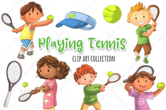 Kinderen Tennis Sports Clip Art Collection Schattig | Etsy België