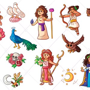 Greek Goddess Clip Art Collection, Greek Mythology Clipart, Greek Myths School Clipart