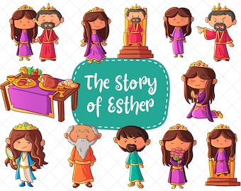 Imágenes prediseñadas de la historia bíblica de la reina Ester, imágenes  prediseñadas de personajes bíblicos, imágenes prediseñadas de Ester del