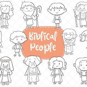 Biblische Menschen Clip Art, Bibel Geschichte Clipart, biblische Charaktere, religiöse Clipart-Sammlung
