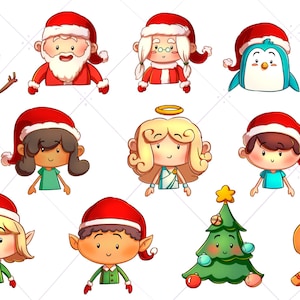 Christmas Page Toppers Clip Art Collection, Christmas Characters Clipart, Kids Christmas Art