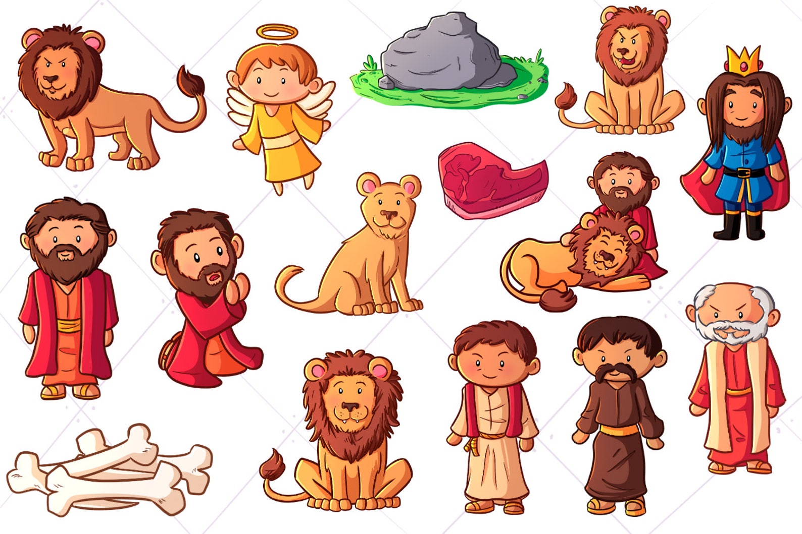 Daniel and the Lions Den Clip Art Collection Bible Story Etsy Daniel and the Lions Den Clip Art Collection Bible Story Etsy