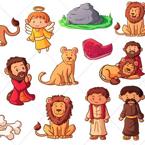 Daniel and the Lions Den Clip Art Collection, Bible Story Clipart, Sunday School Clip Art