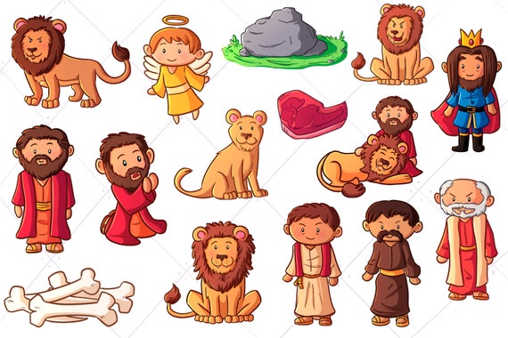 Daniel and the Lions Den Clip Art Collection, Bible Story Clipart, Sunday  School Clip Art - Etsy