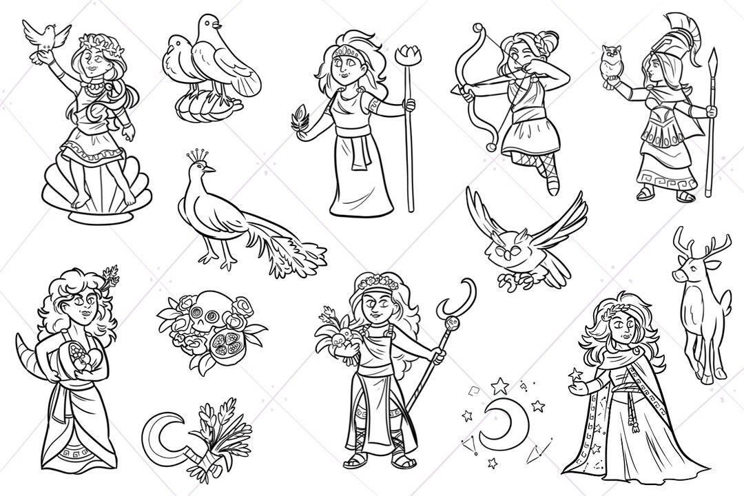 Greek Goddess Clip Art Collection, Greek Mythology Clipart, Greek Myths