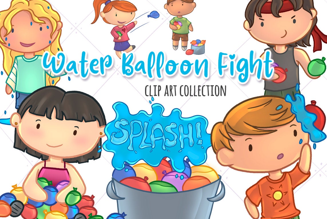 Clipart, Digital Download, Instant Download, Water Balloons, Water