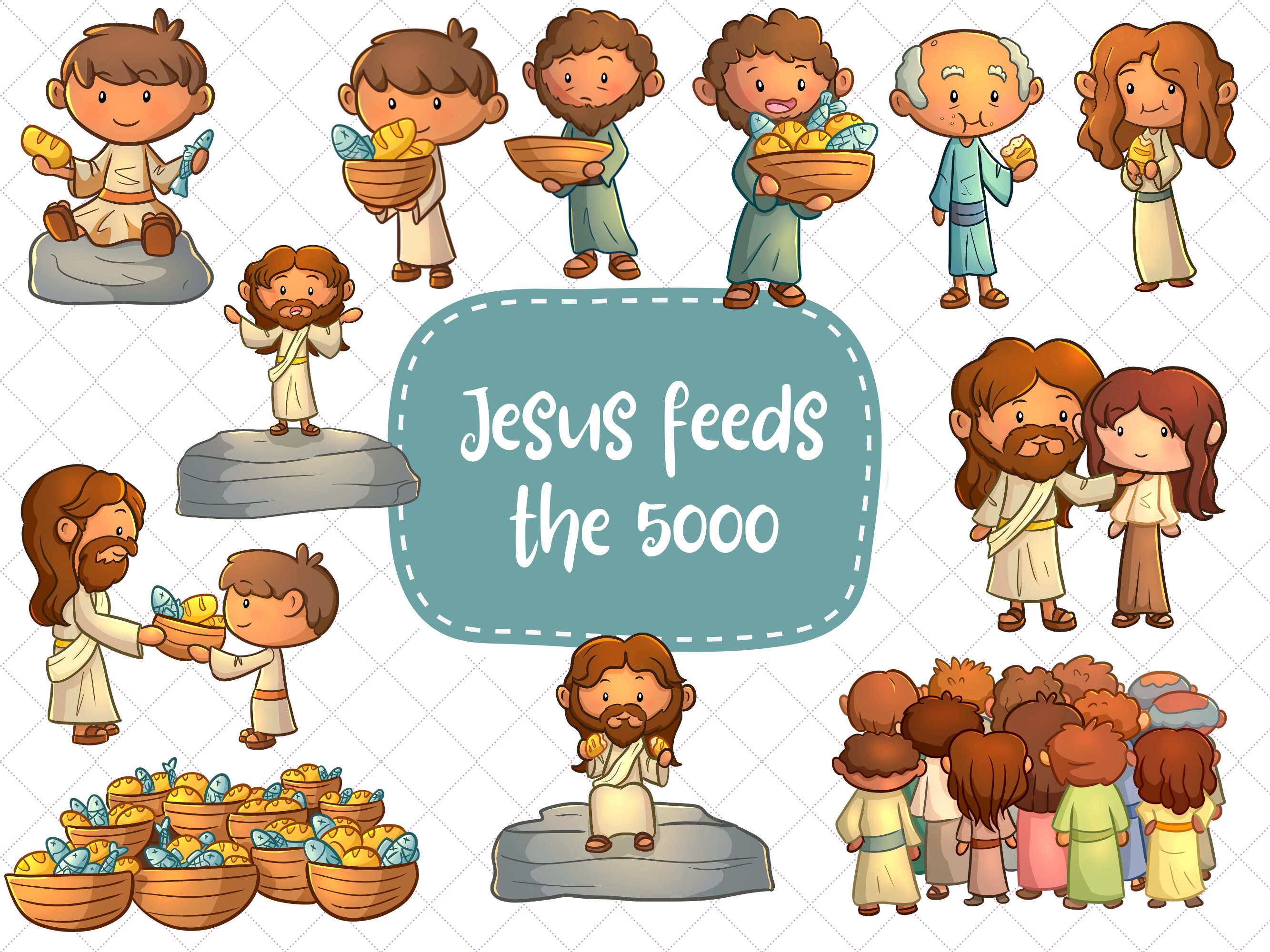 Jesus Feeds The 5000 Clipart