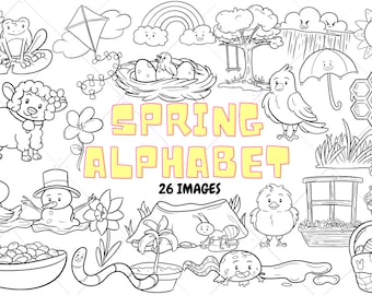 Frühling Alphabet Clip Art Sammlung, Frühling Dinge Clip Art, Frühling Schule Kinder Clipart
