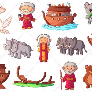 Noah&#39;s Ark Bible Stories Clip Art, Bible Story Clipart, Noah and the Ark Clip Art Bundle, Clip Art For Teachers