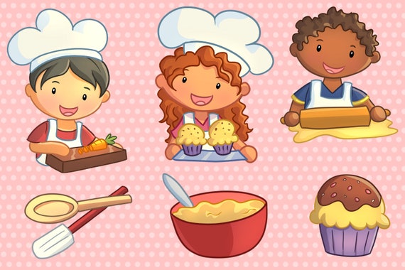 Kids Cooking Clipart