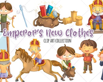 Emperor's New Clothes Fairy Tale Clip Art, Hans Christian Andersen, Kawaii Fairy Tale, Story Book Clip Art