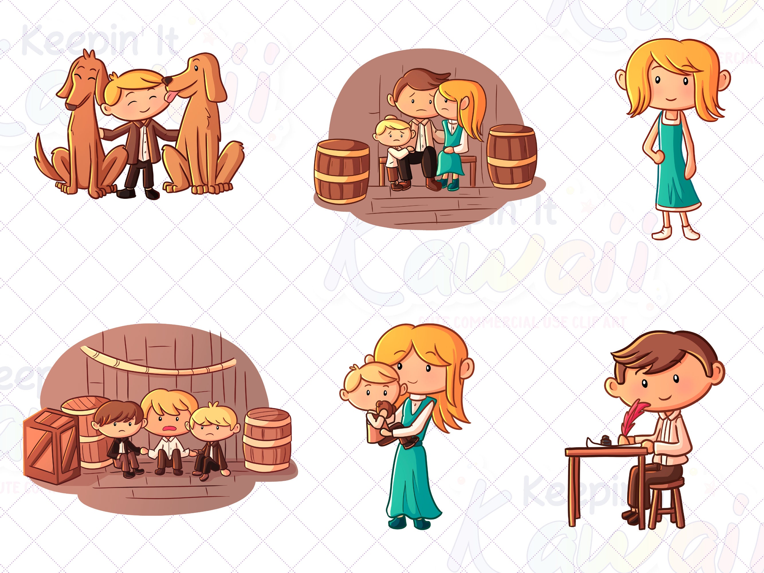 Swiss Family Robinson Clipart, Cute Story Book Clipart, Kawaii ...