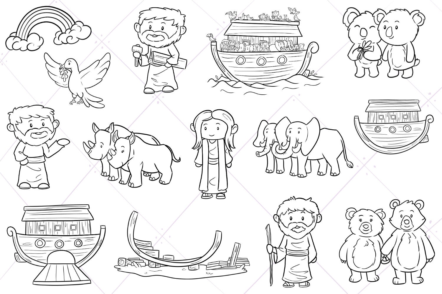 Noahs Ark Clipart Black And White Car