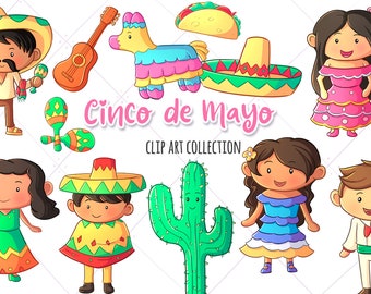 Cinco De Mayo Clipart, Mexican Fiesta Clip Art, Cute Taco Clipart