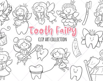 Cute Tooth Fairy Clip Art, Tooth Fairy Clipart, Kids Dentist Clipart