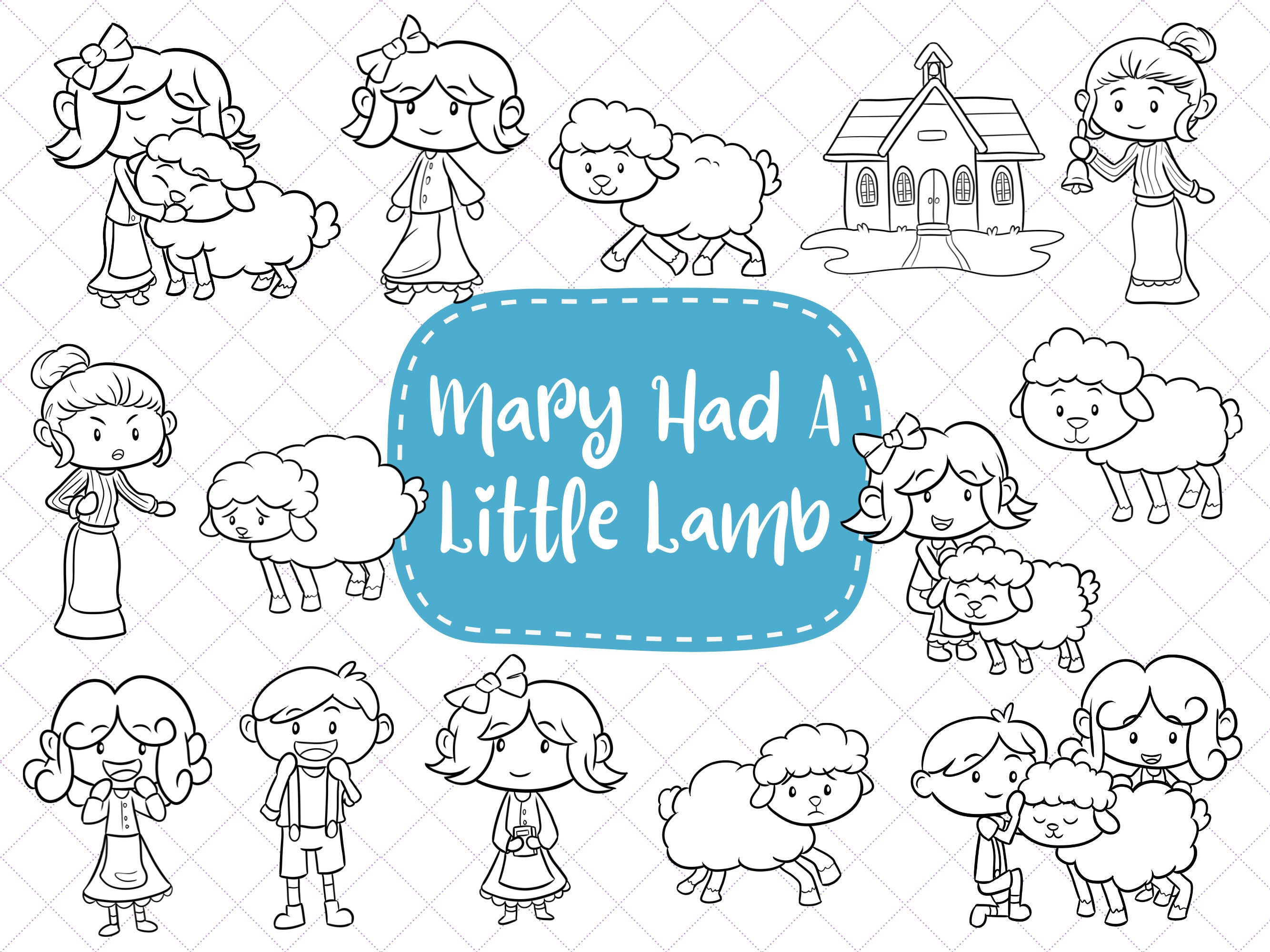 Mary Had A Little Lamb Clipart - Il Fullxfull.4402014197 Hvdv