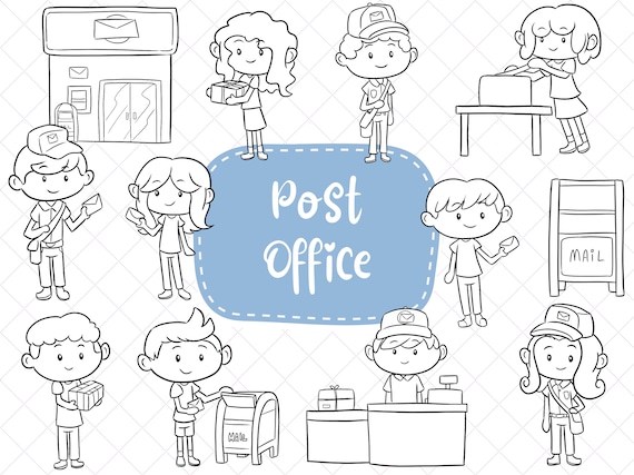 Post Office Clip Art Black And White
