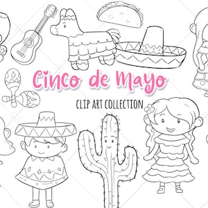Cinco De Mayo Clipart, Mexican Fiesta Clip Art, Cute Taco Clipart