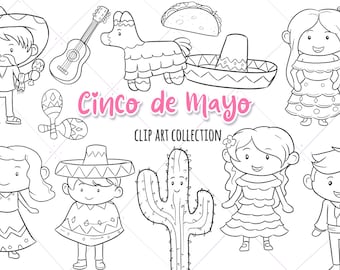 Cinco De Mayo Clipart, Mexican Fiesta Clip Art, Cute Taco Clipart