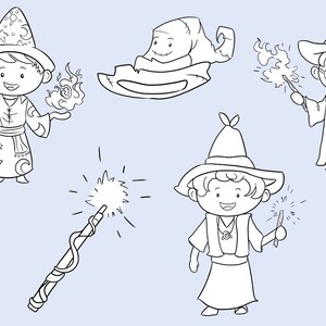 Wise Wizards Fantasy Clip Art Collection Cute Magical Wizards - Etsy