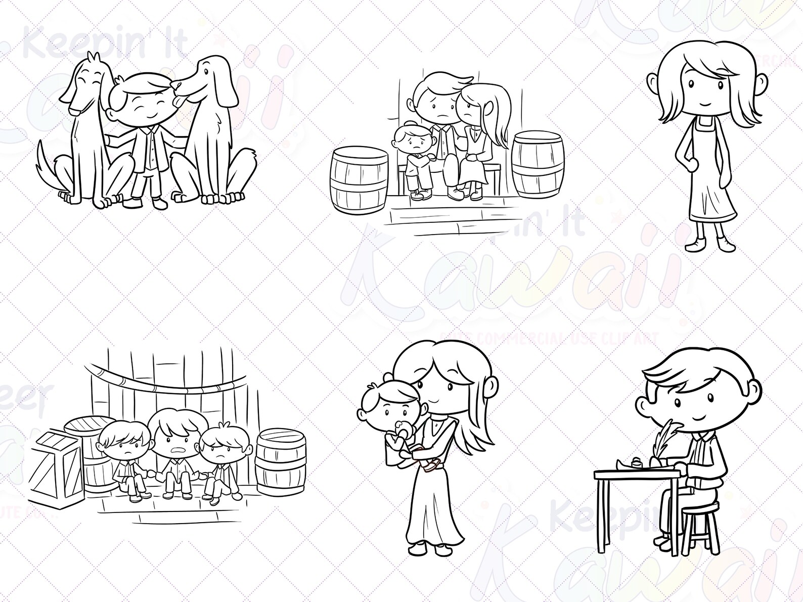 Swiss Family Robinson Clipart, Cute Story Book Clipart, Kawaii ...