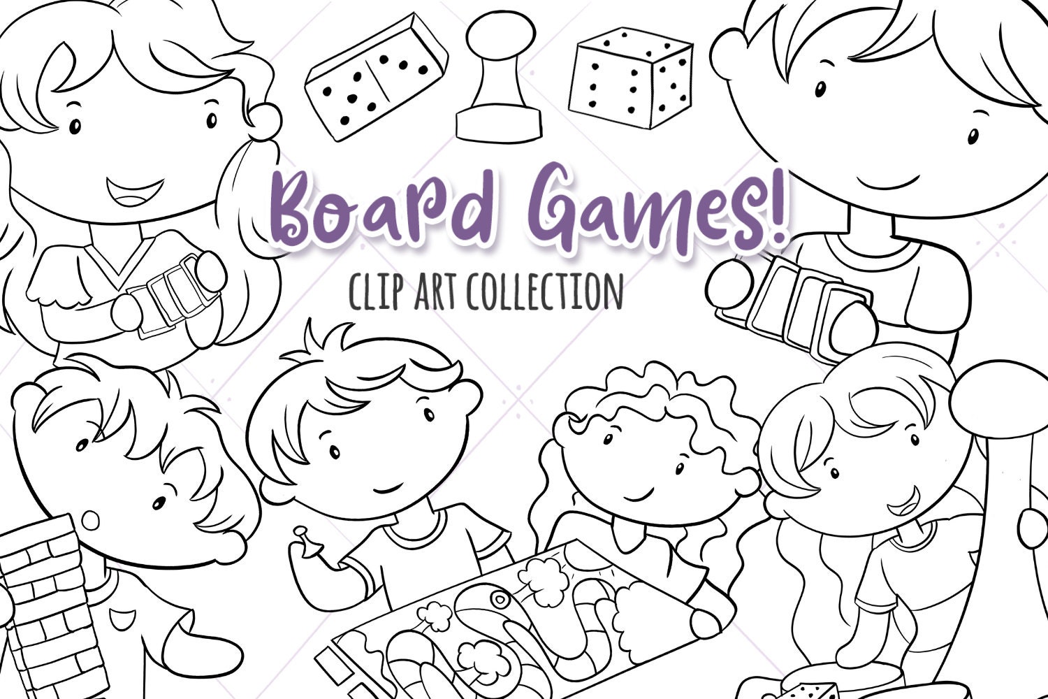 Board Games For Kids Clipart Border