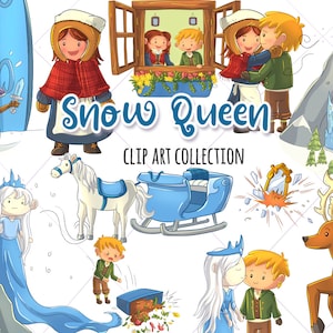 Reine des neiges Hans Christian Andersen Fairy Tale Clip Art, Fairy Tale Clipart, Kawaii Fairy Tale, Story Book Clip Art