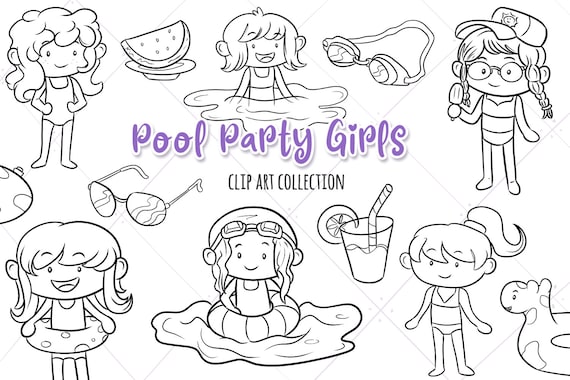 View full size Girls Pool Party Png Clipart and download transparent  clipart for fre…