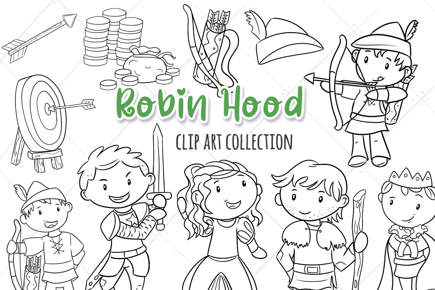 Premium Vector  Cartoon cat robin hood coloring book isolated on