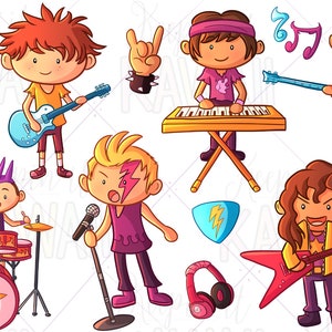 Rock Star Boys Clip Art, Kawaii Rock Star, Cute Rockers, Clip Art For Teachers