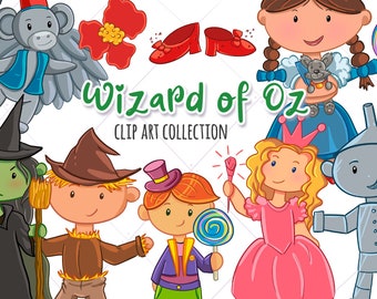 Wizard of Oz Clipart, Oz Clip Art, Wicked Witch, Flying Monkey Clipart, High Resolution, Commercial Use Clipart, Instant Download