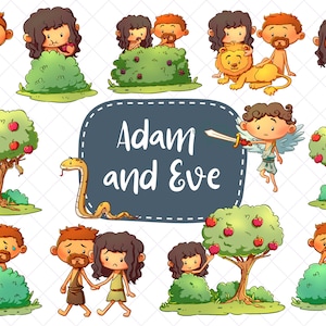 Adam and Eve Clip Art, Bible Story Clipart, Biblical Clip Art, Religious Clipart Collection