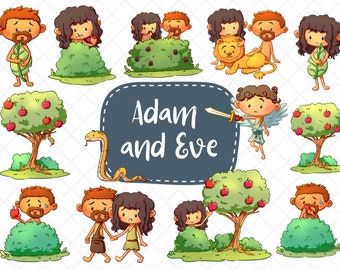 Adam and Eve Clip Art, Bible Story Clipart, Biblical Clip Art, Religious Clipart Collection