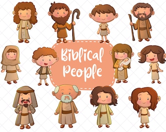 Biblical People Clip Art, Bible Story Clipart, Biblical Characters, Religious Clipart Collection