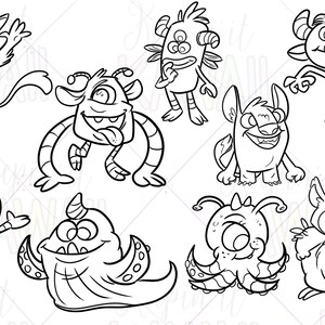 Cute Monsters Clip Art, Kawaii Monsters Clipart, Monster Party, Clip Art For Teachers