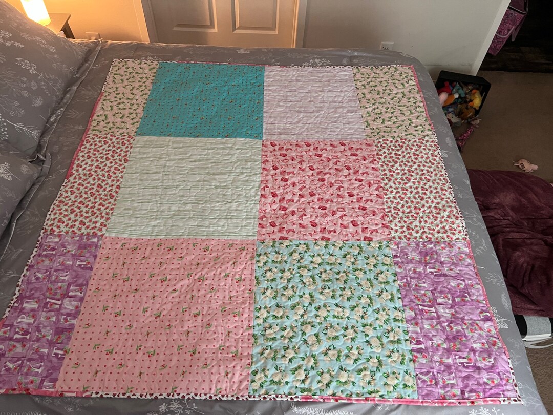 Quilt, Wall Hanging, Baby Quilt, Quilted Throw, Pastels Quilt Etsy