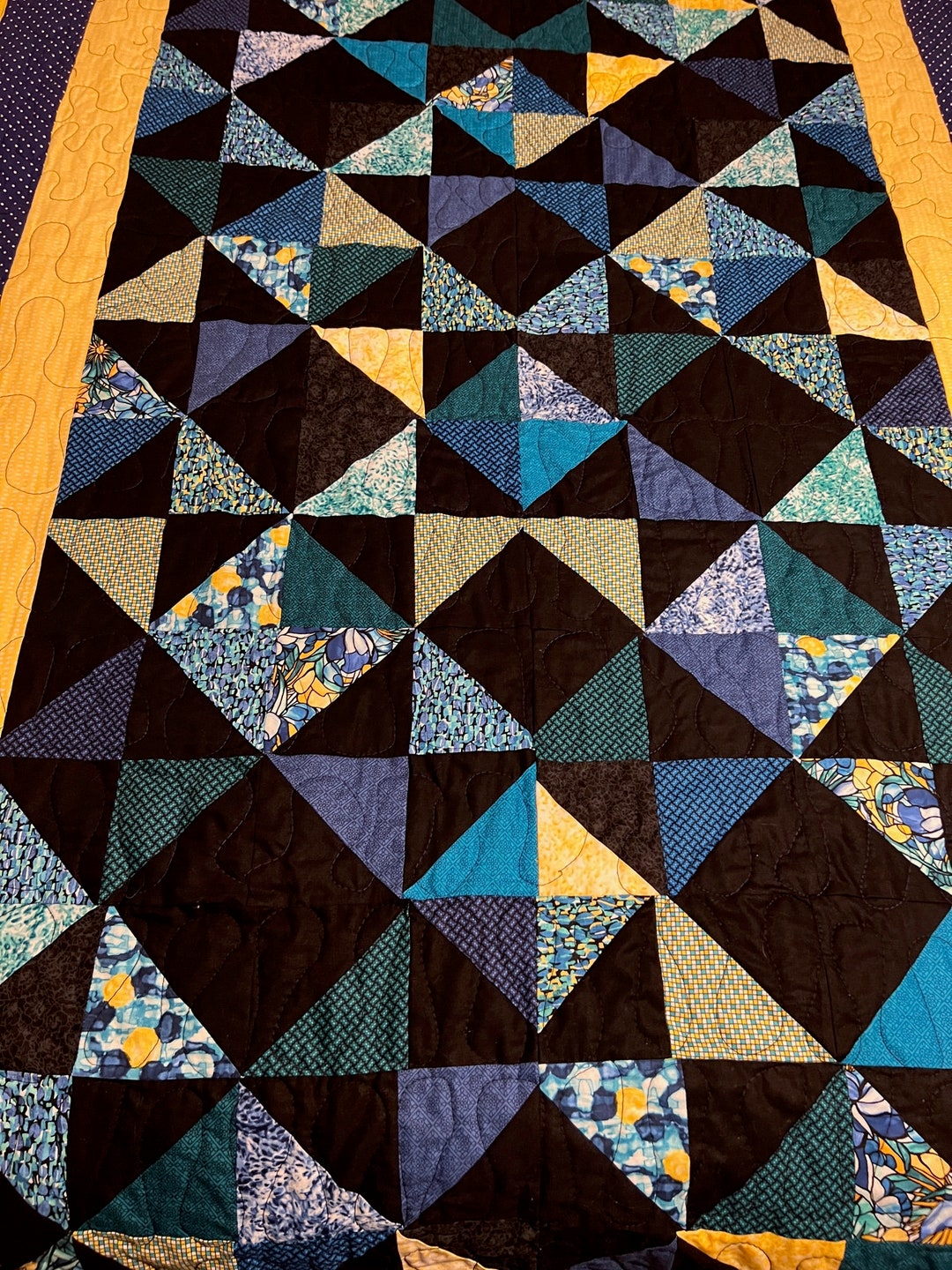 Quilt Baby Quilt Wall Hanging Throw Lap Quilt Blues and Etsy