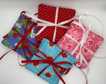 Quilted Fabric Drink Coasters - Set of 5 | Stylish Home Decor