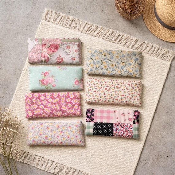 Zippered Pencil Pouch Organizer: Fabric Pen Case, Small Makeup Bag