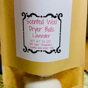 100% Wool Scented Dryer Balls, All Natural, Organic, Reusable, Fresh scents