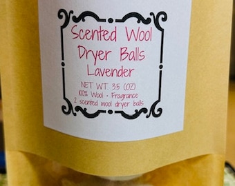 100% Wool Scented Dryer Balls, All Natural, Organic, Reusable, Fresh scents