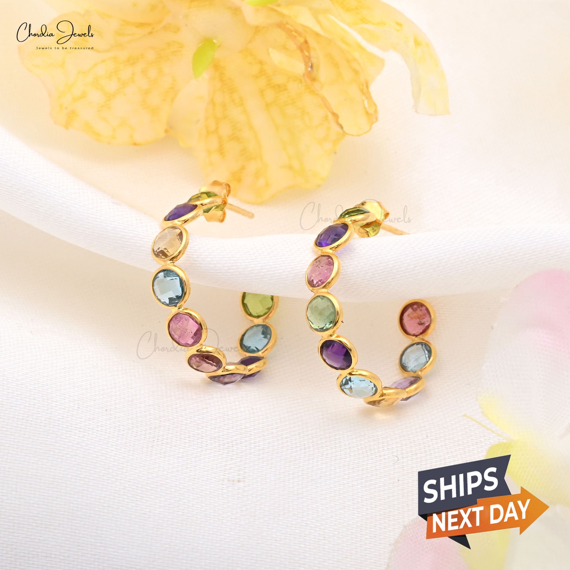 Multi Gemstone Hoops Etsy Singapore