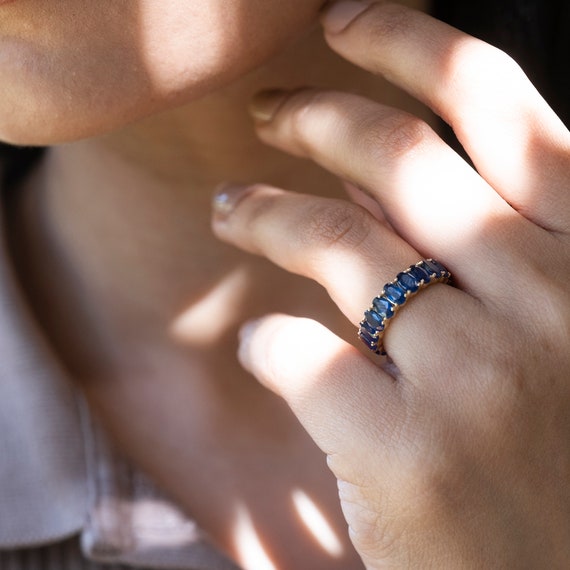 Blue sapphire eternity online ring