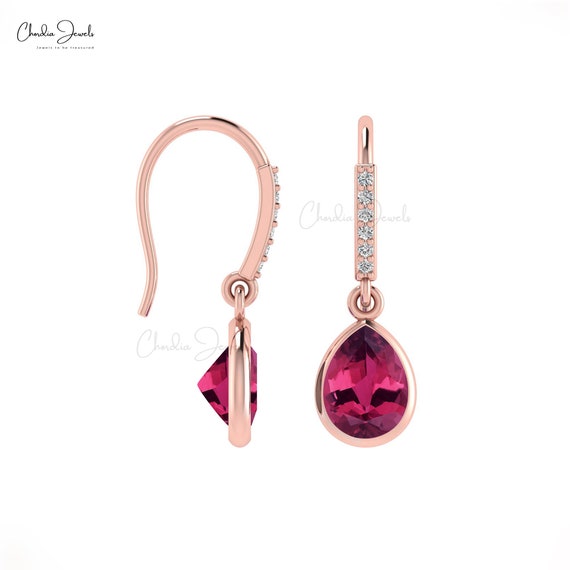 Pink tourmaline dangle best sale earrings